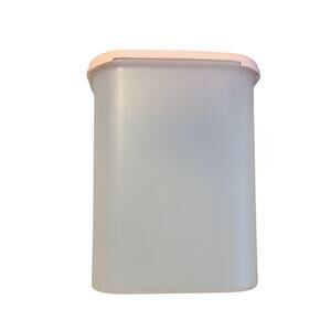 Tupperware pink lid 9" tall 7" round and Canister.